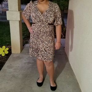 Sangria Woman Midi Dress w/Flutter Sleeves Sz 14W